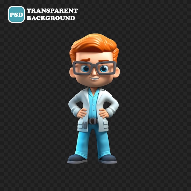 scientist icon isolated 3d render illustration