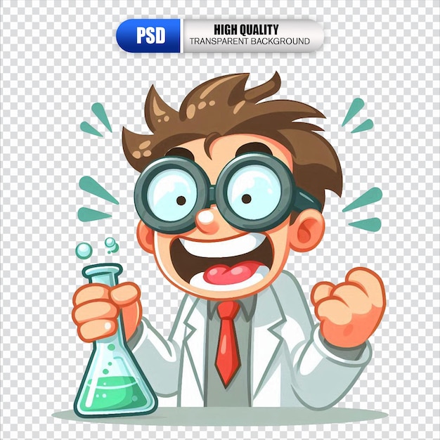 PSD a scientist with a magnifying glass and a scientists hand holding a test tube