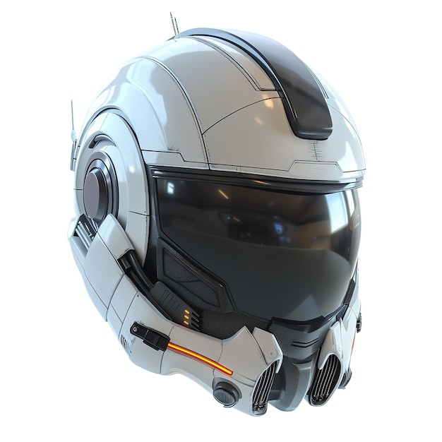 PSD scifi futuristic helmet isolated on transparent or white background