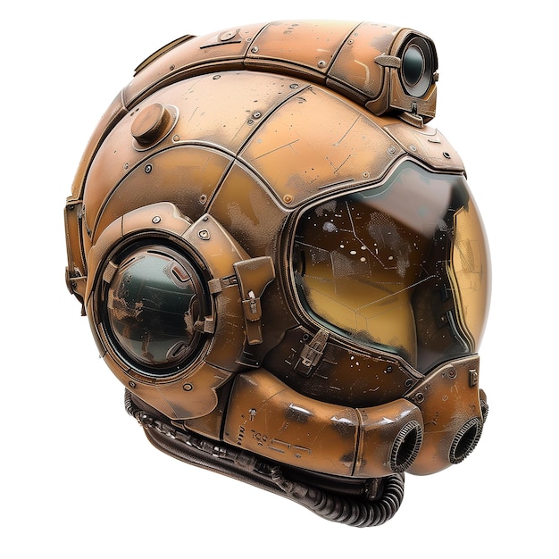 PSD scifi futuristic helmet isolated on transparent or white background