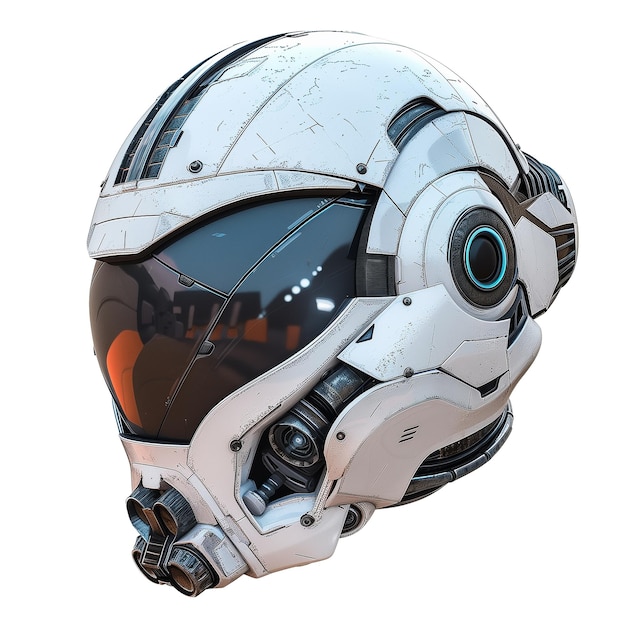 PSD scifi futuristic helmet isolated on transparent or white background