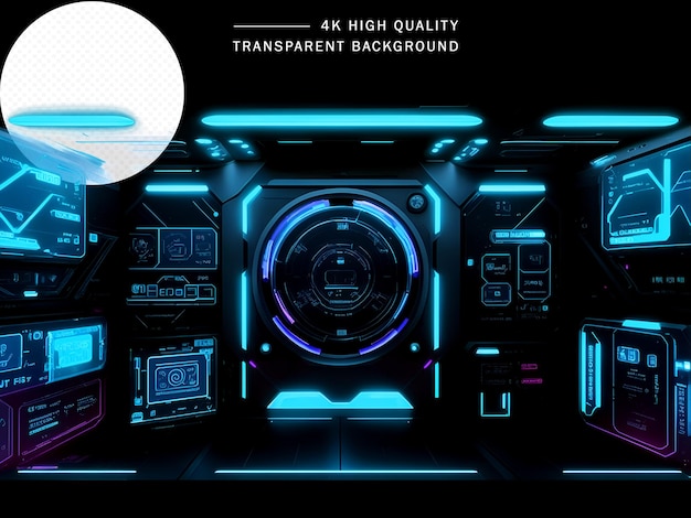 Scifi hub gamming user interface transparent background