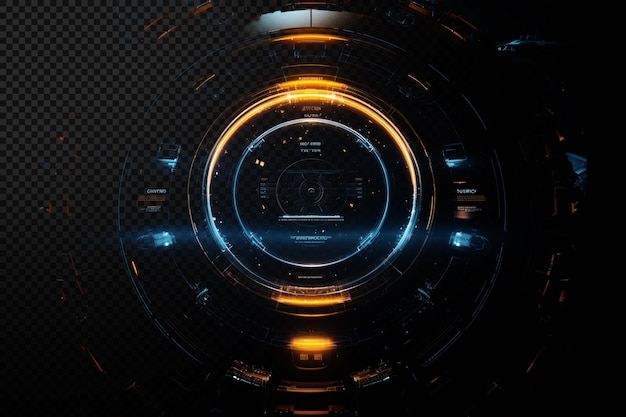 SciFi HUD Hologram on Transparent Background