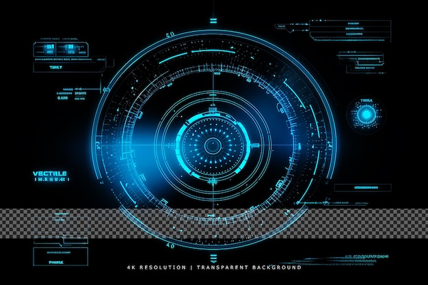 PSD scifi hud interface hologram on transparent background