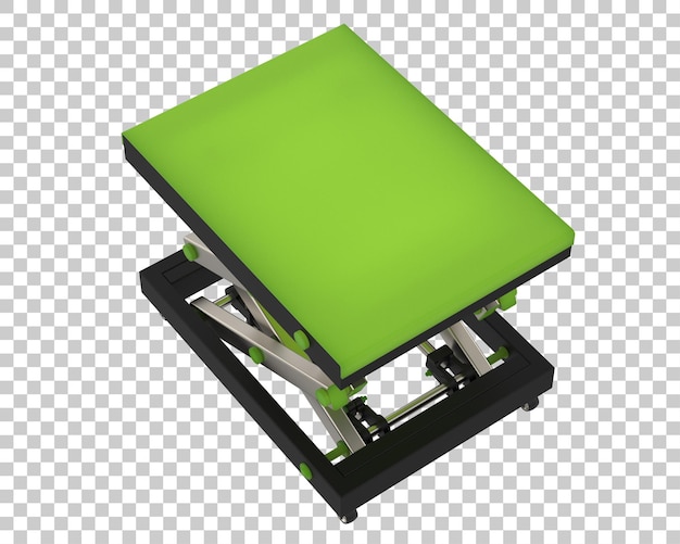 Scissor lift platform isolated on transparent background 3d rendering illustration