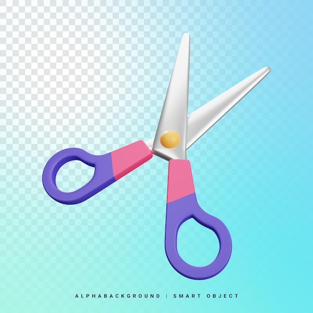 Scissors 3d Icon Illustration