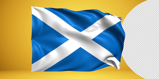 Scotland Waving Flag PNG on Transparent Background