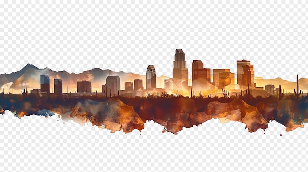 Scottsdale city skyline isolated on transparent background