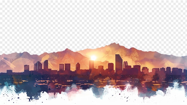 Scottsdale city skyline isolated on transparent background