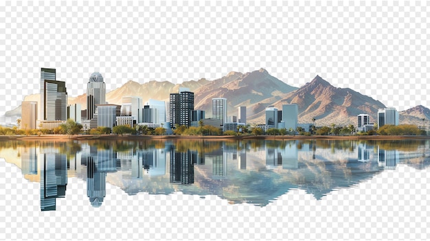 PSD scottsdale city skyline isolated on transparent background