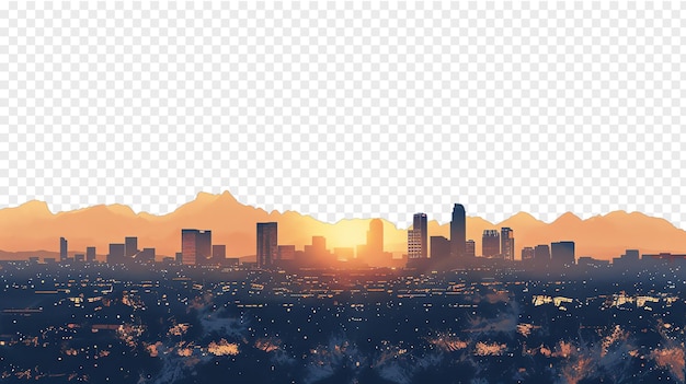 Scottsdale city skyline isolated on transparent background