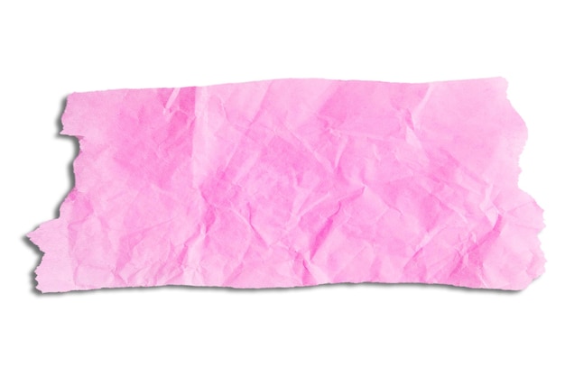 Scrap of crumpled pink paper on empty background