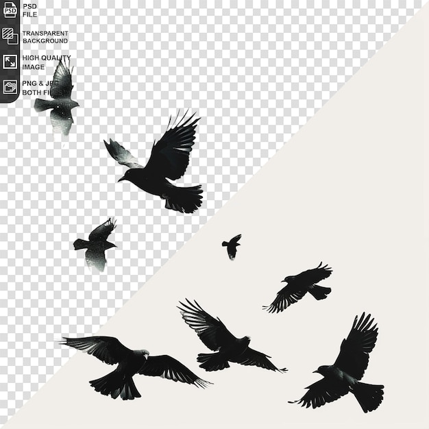 PSD a screen with a picture of birds flying in the air