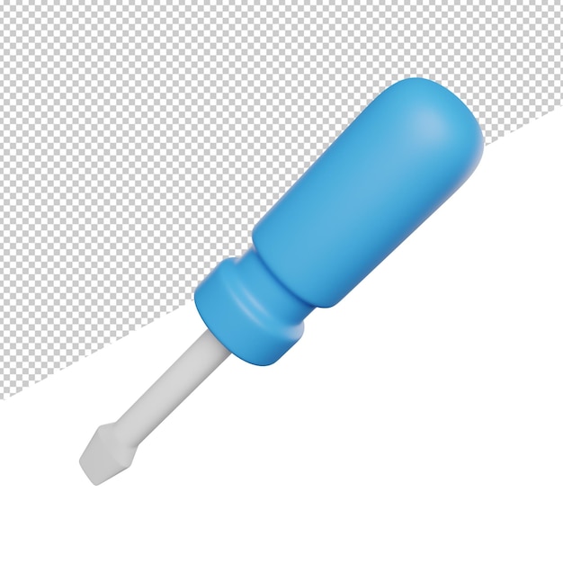 Screwdriver Tools Repair side view 3d rendering icon illustration ontransparent background