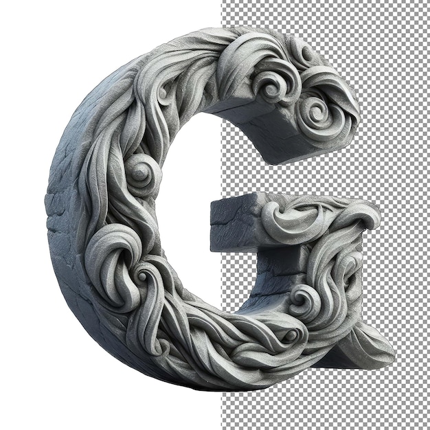 Sculpted Characters Isolated 3D Letter Essence in PNG Form