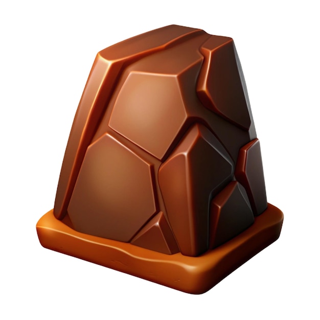 a sculpture of a chocolate with a broken surface