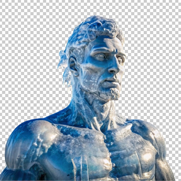 PSD sculpture of a man made of ice and snow