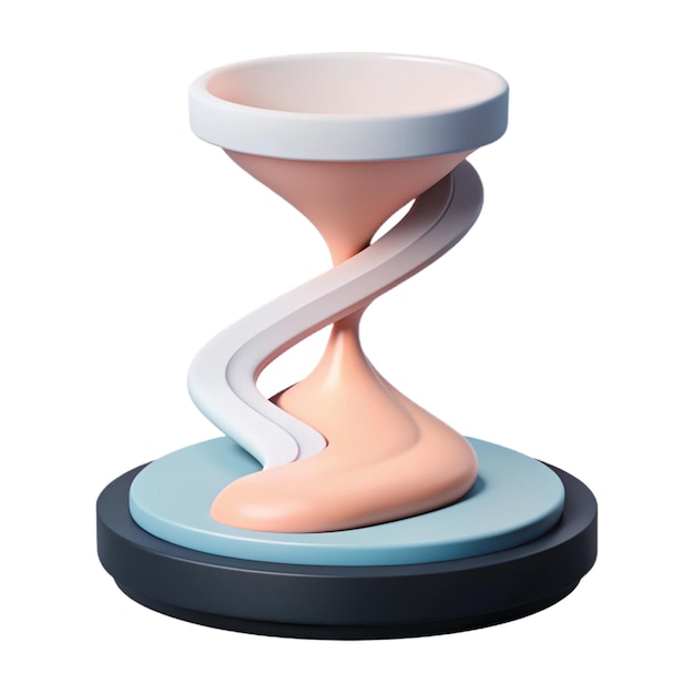 PSD a sculpture of a pink and blue hourglass