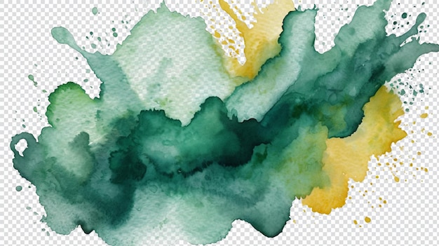 PSD sea green watercolor on a transparent background