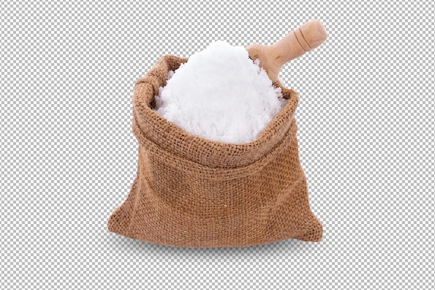 sea salt in jute sack