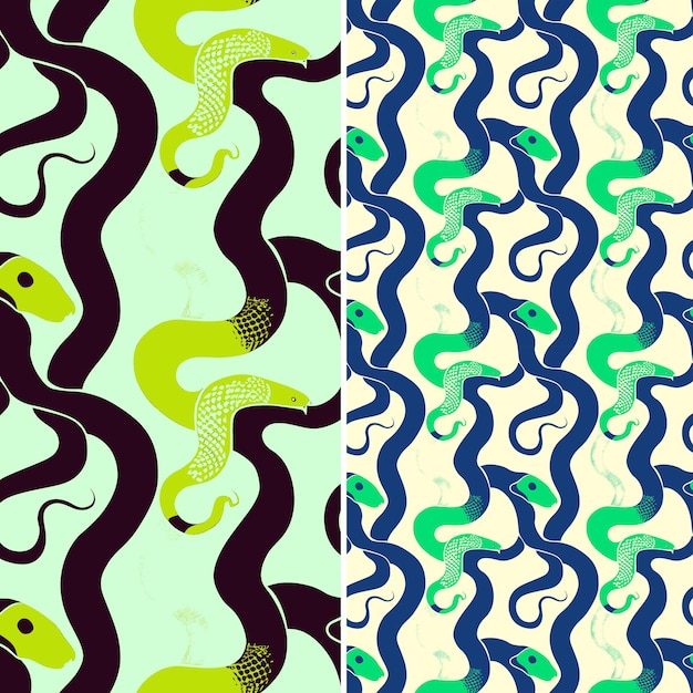 PSD sea snake with serpentine silhouette line art minimal design nature pattern vector designs