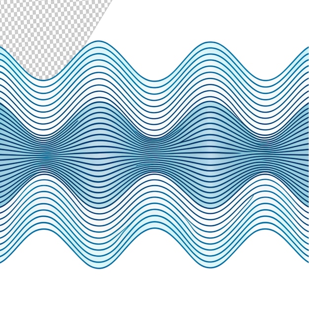 PSD sea waves patterns set in line styles isolated on transparent background