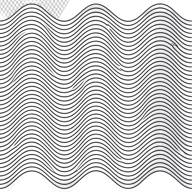 PSD sea waves patterns set in line styles isolated on transparent background