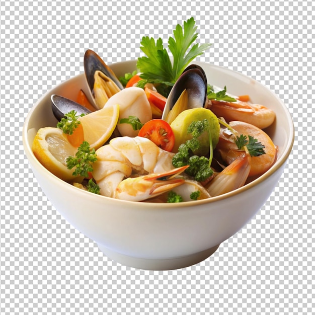 seafood bowl on transparent background