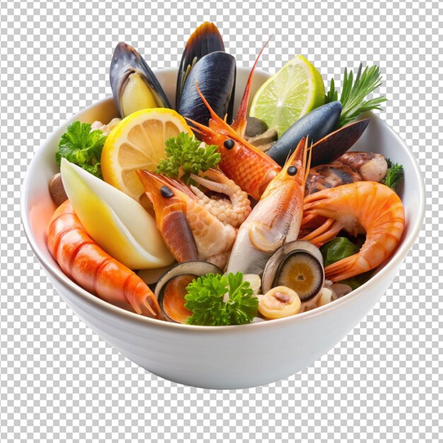 seafood bowl on transparent background