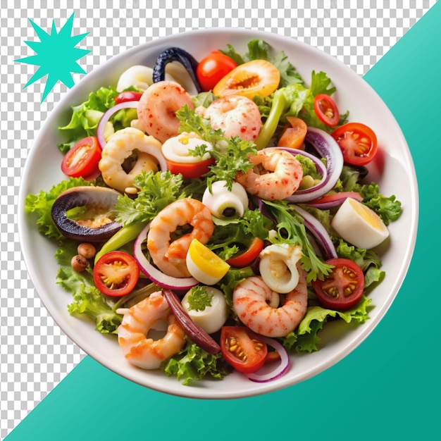 seafood salad on transparent background