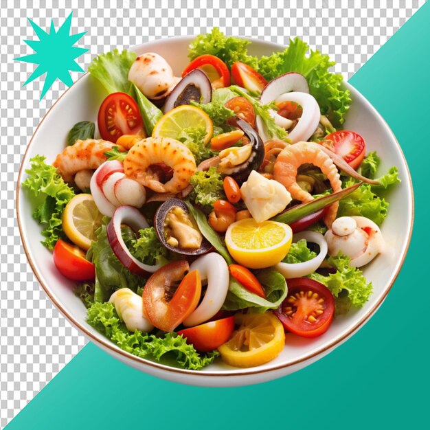 seafood salad on transparent background