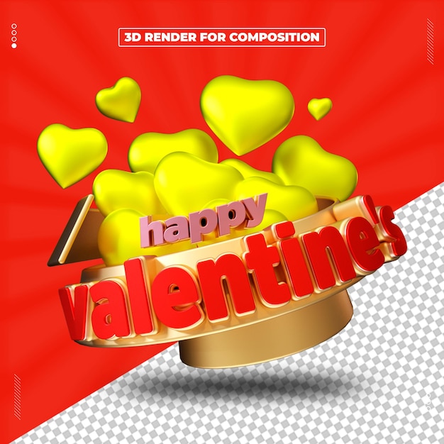 seal 3d rendered valentines day