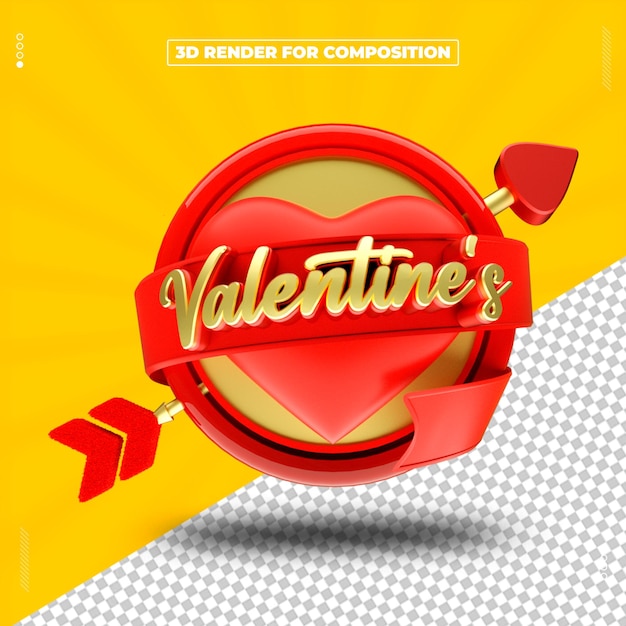 seal 3d rendered valentines day