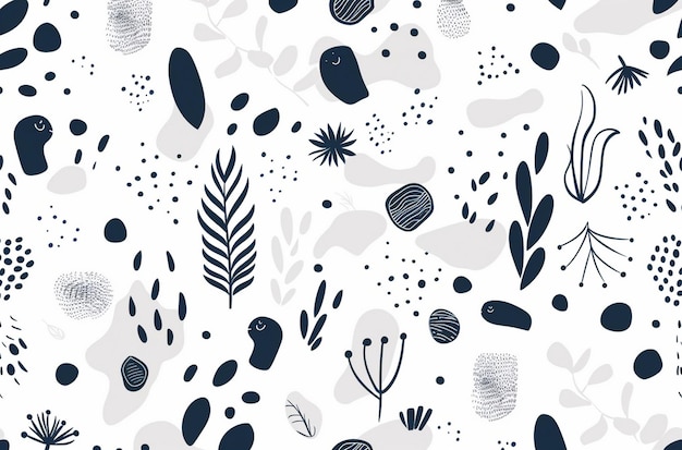 PSD seamless black and white simple line pattern with small curved lines simple seamless style