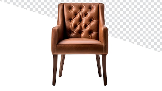 Seamless Design Integration Brown Chair Front View Product Photography on Transparent Background