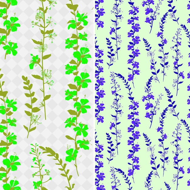 PSD seamless pattern of flowers on a green background