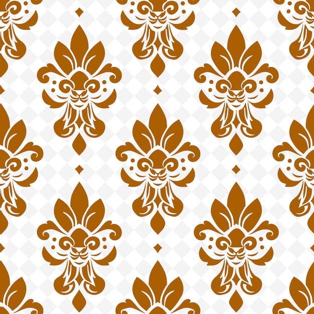 PSD a seamless pattern of gold flowers on a white background