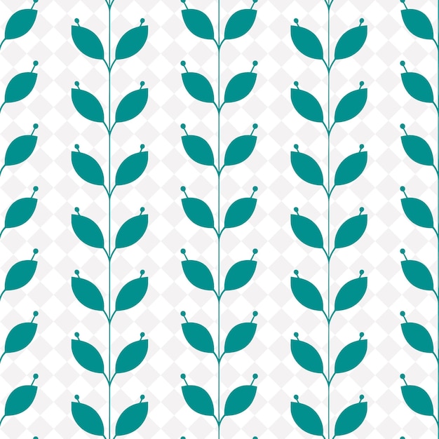 PSD a seamless pattern of green leaves and flowers on a white background