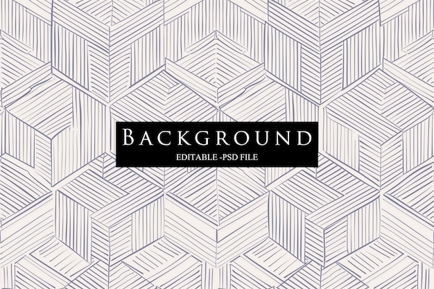 A seamless pattern of isometric simple line art in a tileable monochrome style with a white backgro