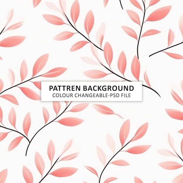 Seamless pattern of pink leaves on a white background