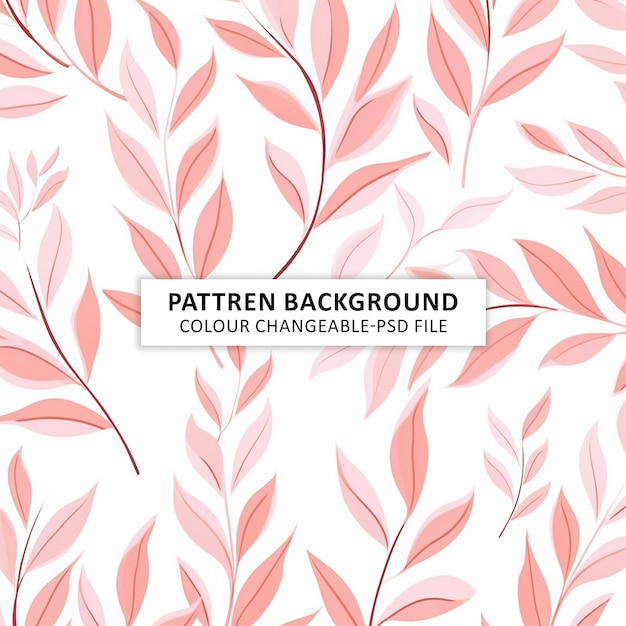 Seamless pattern of pink leaves on a white background