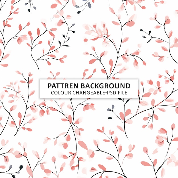 Seamless pattern of pink leaves on a white background