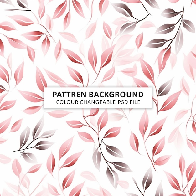 Seamless pattern of pink leaves on a white background