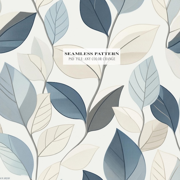 PSD seamless pattern of pink and white lilies pale green leaves on a light grey background