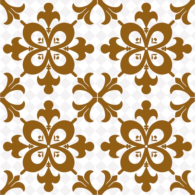 seamless pattern with a gold and brown flower on a white background vector art illustration