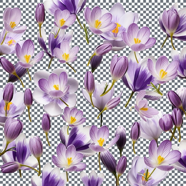 PSD seamless pattern with violet flowers