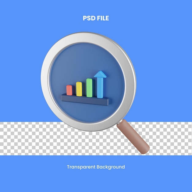 search analysis 3d rendering icon illustration analytics