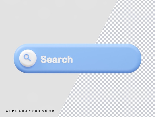 Search bar icon vector 3d rendering