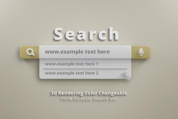 search bar template 3d illustration 3d search bar website interface navigation from