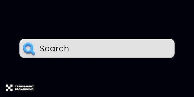 PSD search bar template design in 3d render